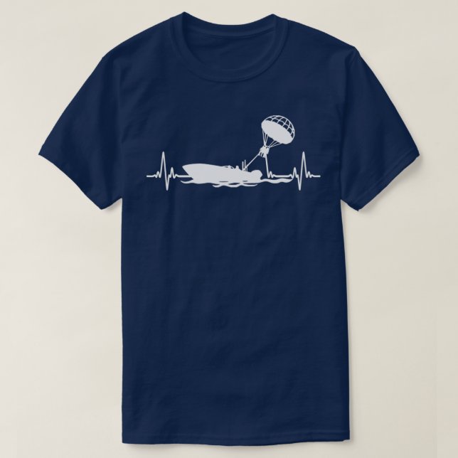 T-shirt Blanc couleur j'aime Parasailing Heartbea (Design devant)