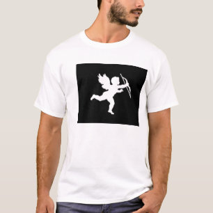 T-shirt blanc cupide sur noir