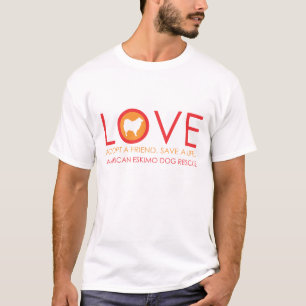 T-shirt Blanc de chemise d'amour d'Eskie