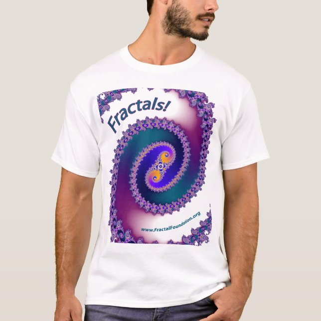 T-shirt Blanc de chemise de fractale (Devant)