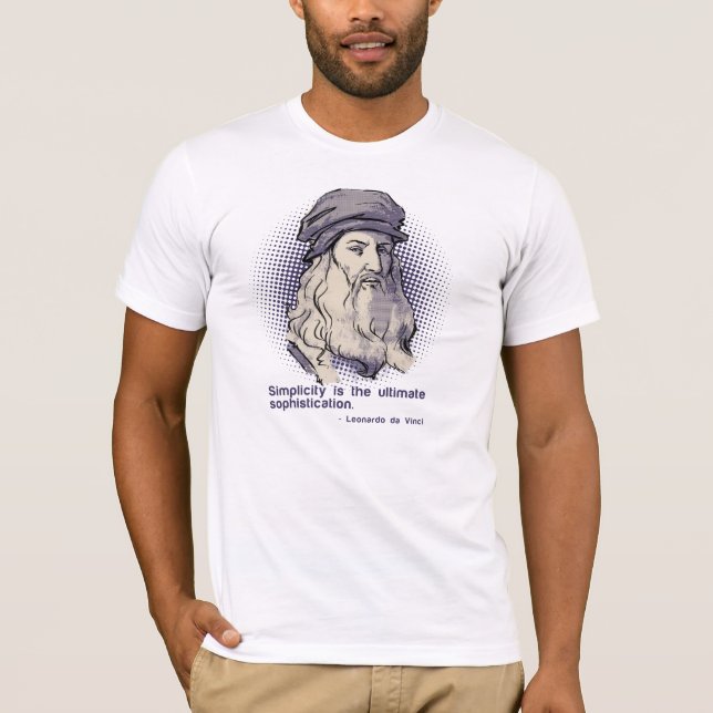 T-shirt blanc de citation de da Vinci (Devant)