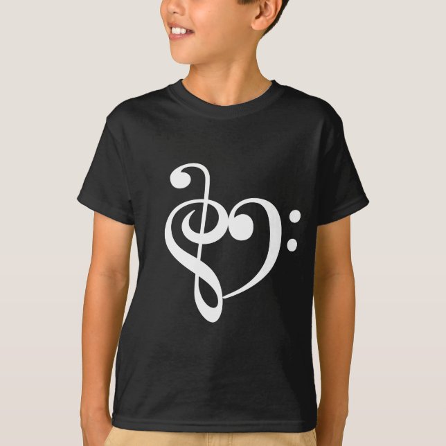 T-shirt Blanc de coeur de musique (Devant)
