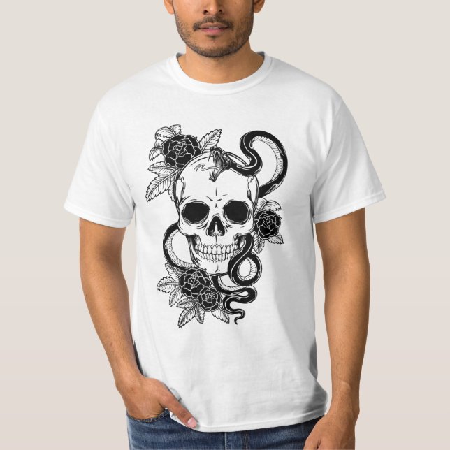 T-shirt blanc de crâne (Devant)