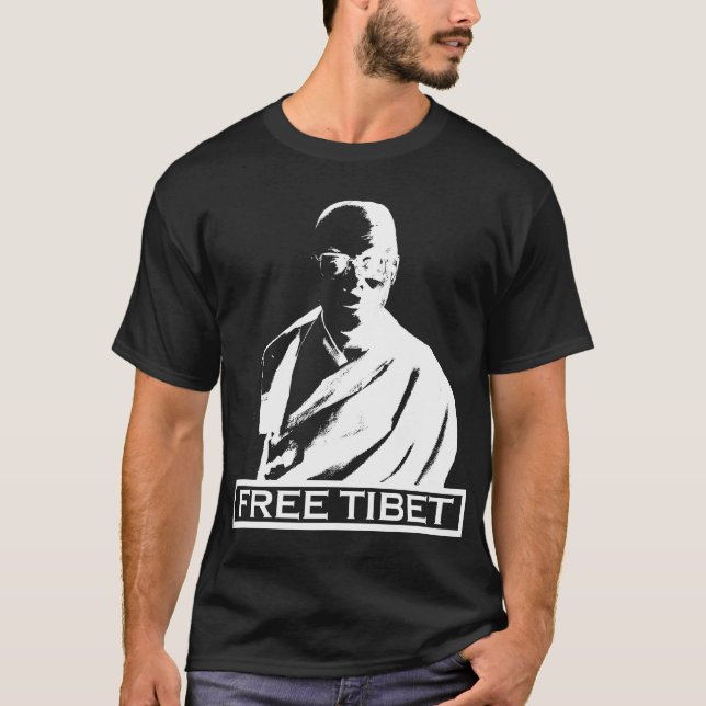 T-shirt blanc de Dalaï lama (Devant)