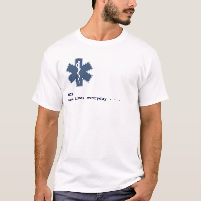 T-shirt Blanc de diaysis d'EMT (Devant)