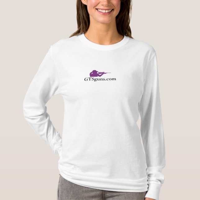 T-shirt blanc de douille de GTSguns.com long (Devant)