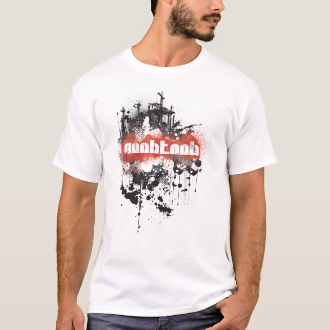 T-shirt Blanc de Grunge-BR de NooBTooB (Devant)