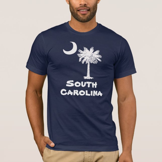 T-shirt blanc de la Caroline du Sud de Palmetto (Devant)