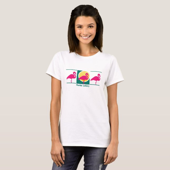 T-shirt blanc de la loterie féminine de Floride (Devant entier)
