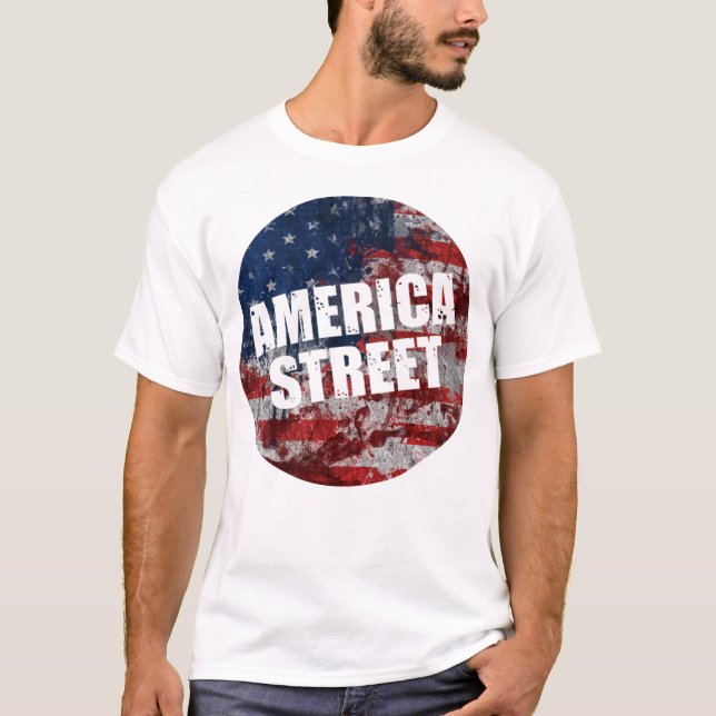 T-shirt blanc de la rue America (Devant)