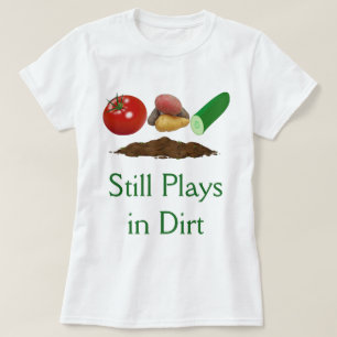 T-shirt blanc de légumes de jardin et de femmes d