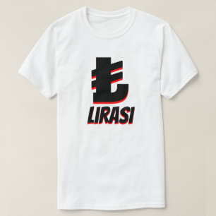 T-shirt blanc de Lire turque de lirası de Türk de ₺