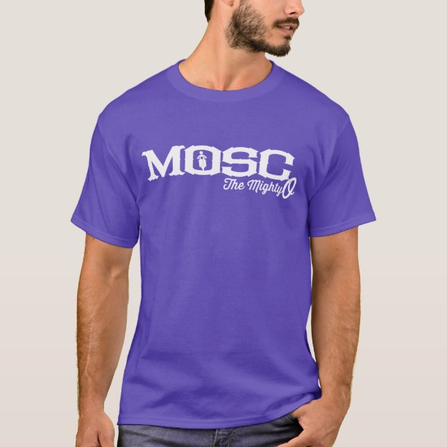 T-shirt Blanc de MOSC pour un tee - shirt plus foncé (Devant)