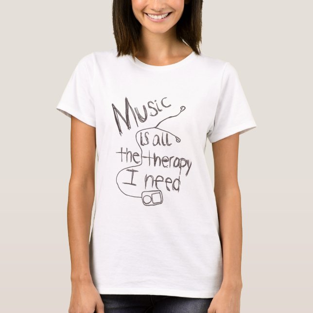 T-shirt blanc de musicothérapie (Devant)