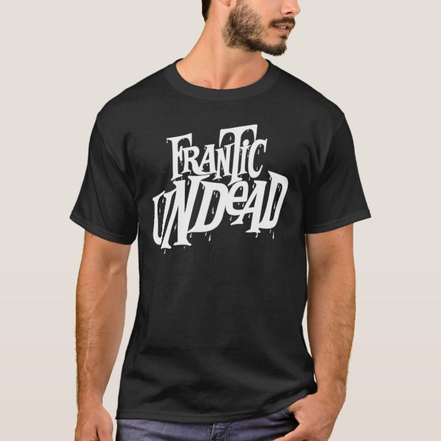 T-shirt blanc de noir de logo "de vampires (Devant)