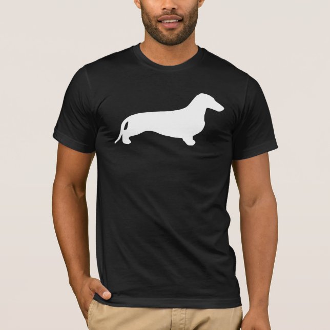 T-shirt Blanc de silhouette de teckel + vos idées (Devant)