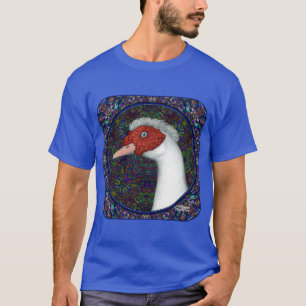 T-shirt Blanc de tête de canard de Muscovy