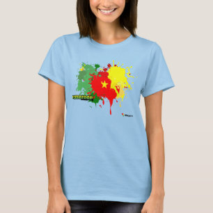 T-shirt Blanc d'éclaboussure du Cameroun