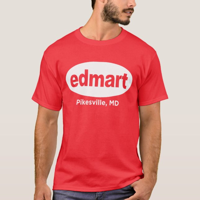 T-shirt Blanc d'Edmart sur le rouge (Devant)