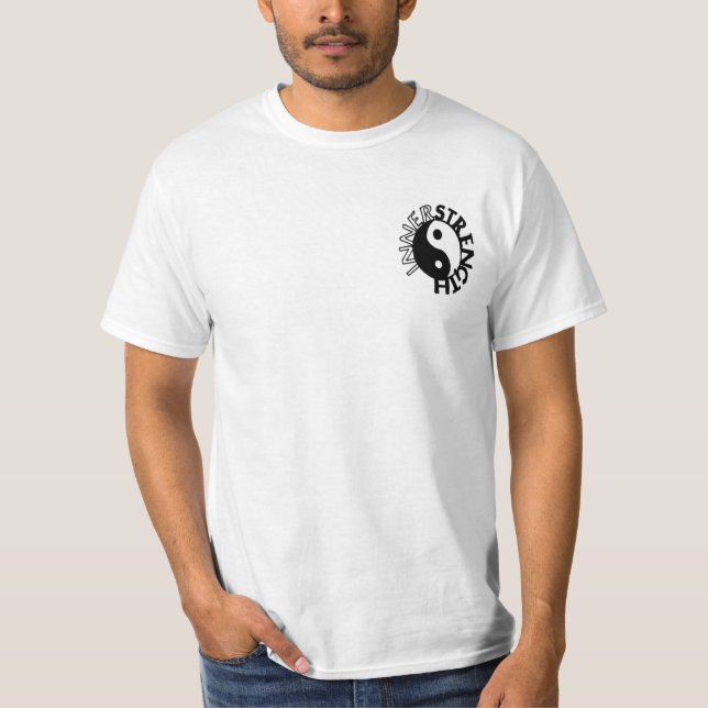 T-shirt blanc d'innerstrength avec le logo noir (Devant)