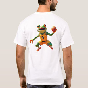 T-shirt blanc dos homme grenouille basket-ball