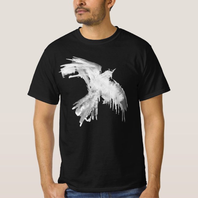 T-shirt blanc du vol Raven (Devant)