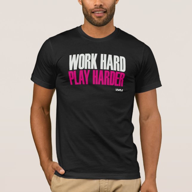 T-shirt blanc dur de jeu de travail plus dur - (Devant)