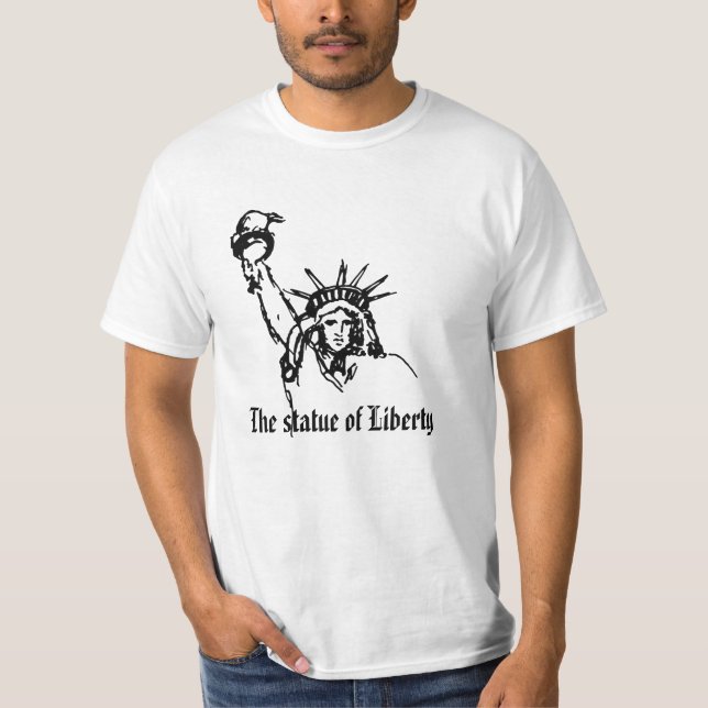 T-shirt Blanc élégant La statue de la Liberté (Devant)