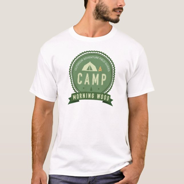 T-shirt blanc EN BOIS de MATIN de CAMP (Devant)