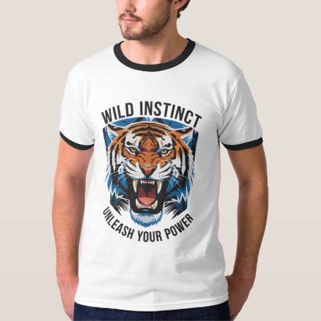 T-shirt blanc en coton imprimé  (Devant)