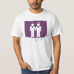 T-SHIRT BLANC ÉPATANT L'ÉPOUSANT GAI D'HOMMES - .PNG