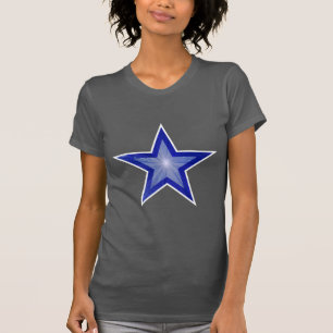 T-shirt blanc étoile bleu foncé gris femme