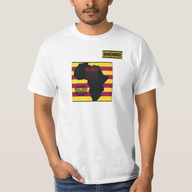 T-shirt BLANC excité noir d'Idi Amin Dangerhouse de (Devant)