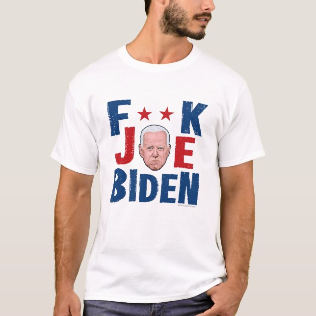 T-shirt blanc F**K JOE BIDEN (Devant)