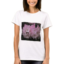 T-shirt blanc féminin aux élégantes fleurs roses
