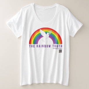 T-shirt blanc féminin plus Rainbow Truth Dove