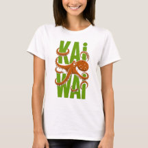T-Shirt Blanc Féminin Style Japonais Pieuvre Kawai