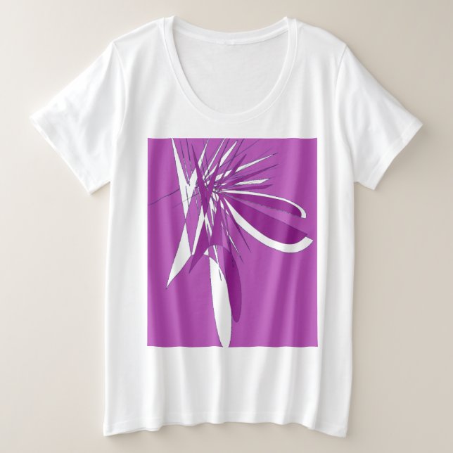 T-shirt Blanc Femme  Graphique mauve (Design devant)