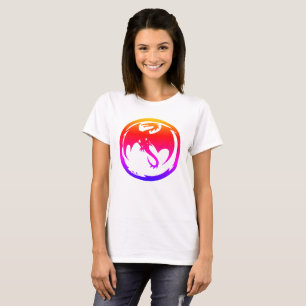T-shirt blanc femmes Neon Dragon