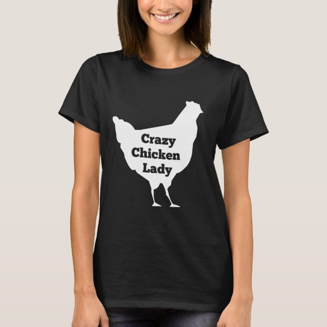T-shirt Blanc fou de Madame de poulet (Devant)