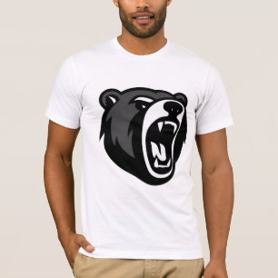 T-Shirt Blanc Graphique Ours Rugissant