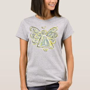 T-shirt blanc Guardian Angel Custom Holiday Art