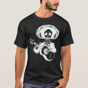 T-shirt blanc heureux cinco de mayo mariachi squelette