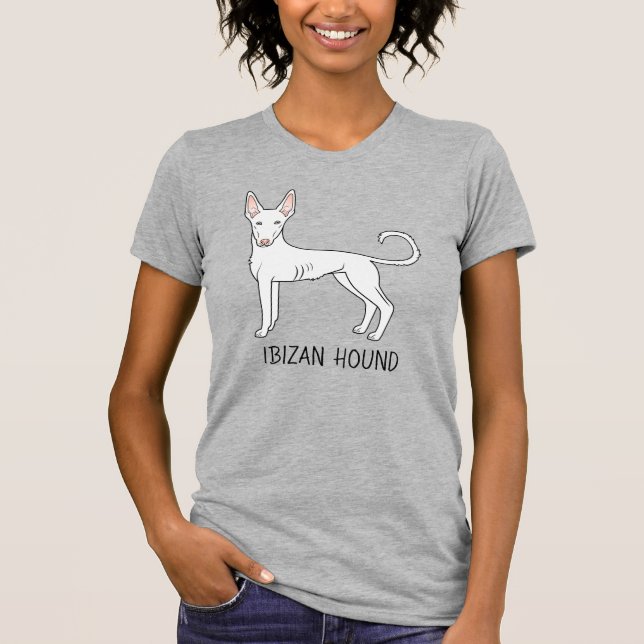 T-shirt Blanc Ibizan Hound Smooth Coat Dog Avec Texte (Devant)