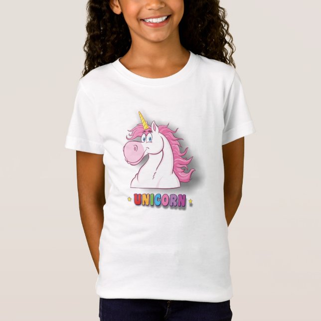 T-shirt blanc licorne (Devant)