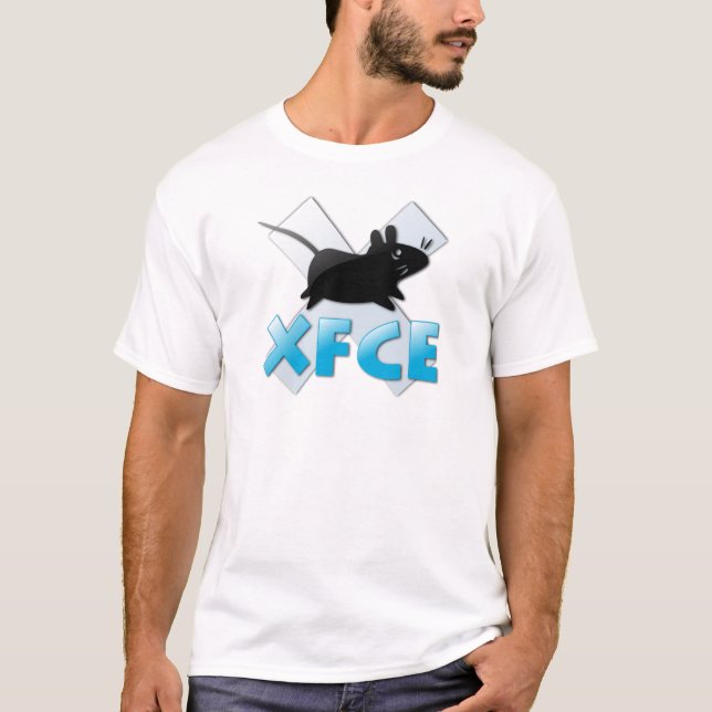 T-shirt blanc Linux XFCE (Devant)