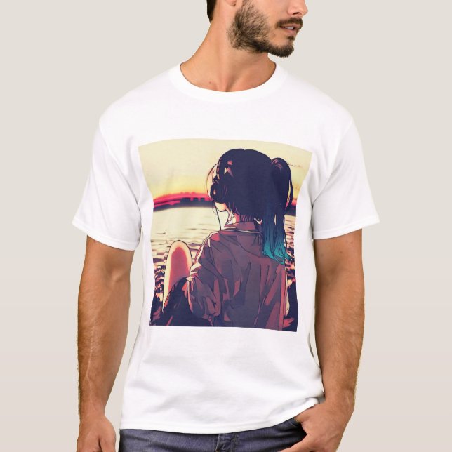 T-shirt blanc Lofi-Girl (Devant)