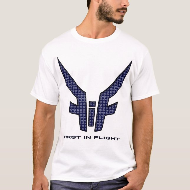 T-shirt blanc-marine-T-shirt (Devant)