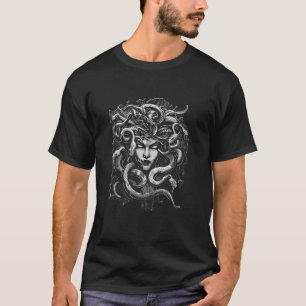 T-shirt blanc medusahead grec mythologie antique sombre