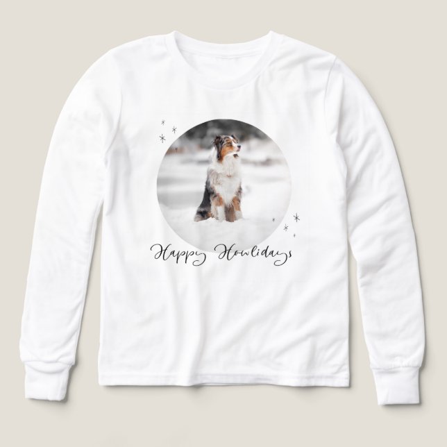 T-shirt blanc mignon pour enfants à manches longue (Motif recto)